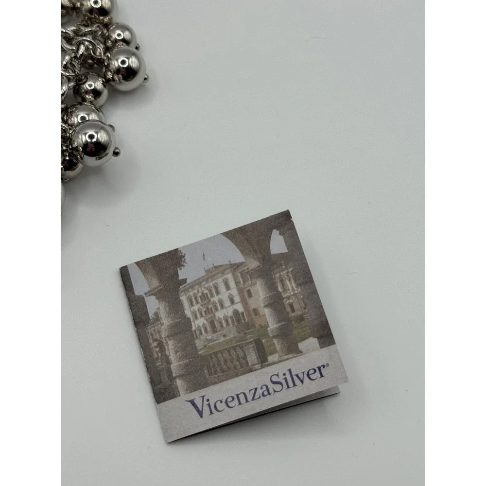 Vicenza Milor Sterling Silver Cha Cha Ball Bead Charm Bracelet ‎ Magnetic Clasp
